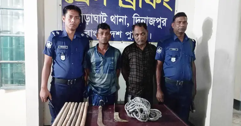 আটককৃত ডাকাত সদস্যরা